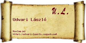 Udvari László névjegykártya