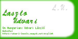laszlo udvari business card